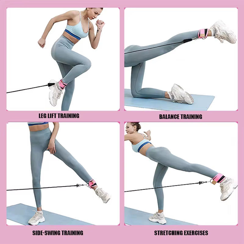 Ankle Straps Resistance Bands Set Fitness Workout Exercise Equipment Ankle Weight Yoga Elastic Fitness Band for Gym Man Woman