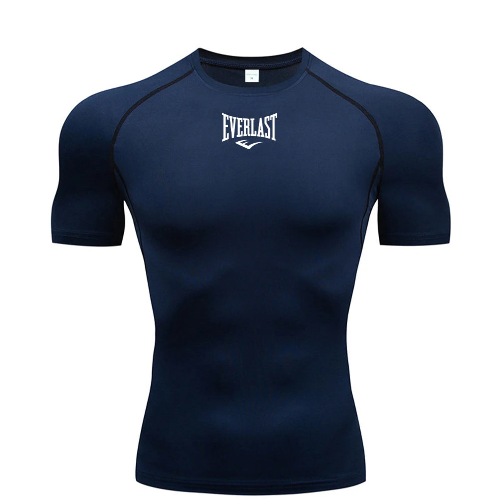 Men'S Everlast Compression Short Sleeve T-Shirt - Athletic Workout Base Layer for Gym Boxing Running,Quick Dry Slim Fitsport Top