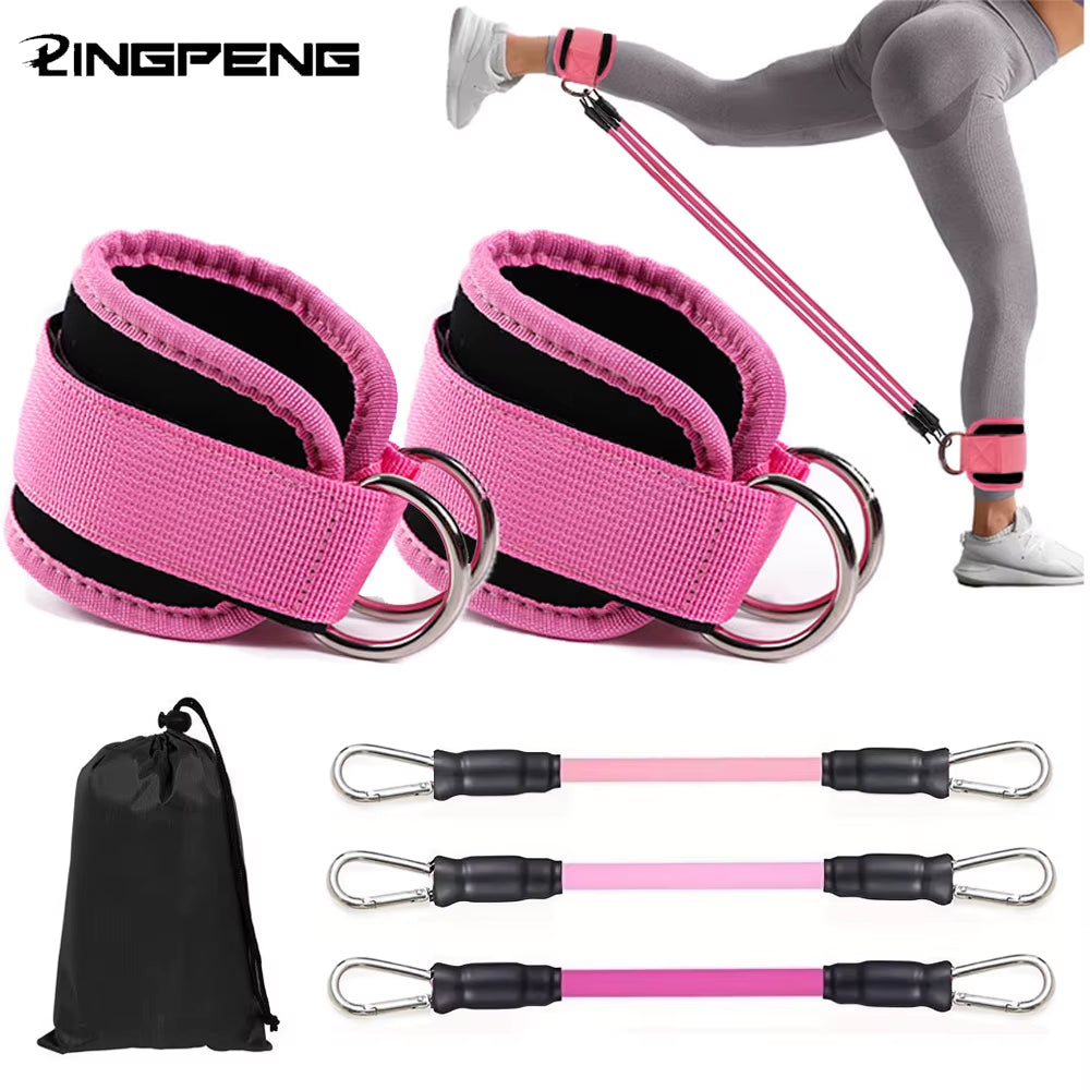 Ankle Straps Resistance Bands Set Fitness Workout Exercise Equipment Ankle Weight Yoga Elastic Fitness Band for Gym Man Woman