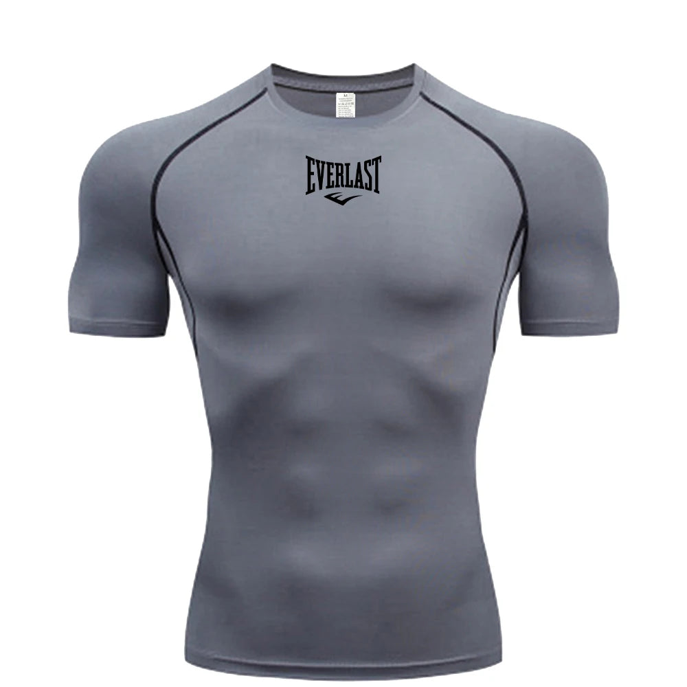 Men'S Everlast Compression Short Sleeve T-Shirt - Athletic Workout Base Layer for Gym Boxing Running,Quick Dry Slim Fitsport Top